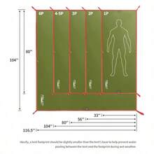 Tent Footprint Waterproof Camping Tarp Durable Tent Floor To Elevate Your Camping Hiking Backpacking Hammock Beach Experience-0029 - Armygreen - Xem 2