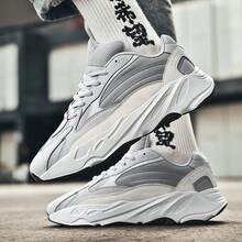 Men's Sports Shoes Outdoor Casual Dad Shoes Lightweight Non-Slip Breathable Soft Sole, Suitable Casual, Sports, Running, Stage, Party, All Seasons, Y2K Style - Trắng xám 700v2 - Xem 6