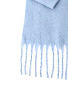 1pc Women Fluffy Tassel Scarf, Thick & Warm, Comfortable For Daily And Outdoor Use, Autumn/Winter