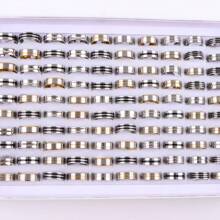 10pcs/pack Fashionable Simple Stainless Steel Flat Plain Band Ring (2/4/6/8mm) Suitable For Men, Engagement, Wedding, Party Gift