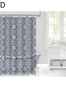 1 pieza Conjunto de cortina de ducha impresa multicolor. Cortina de ducha impermeable PEVC con ganchos para baño, bañera y cocina, decoración para el hogar y accesorios de baño de verano