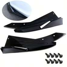 2PCS Rear Bumper Lip Splitter Universal Car Side Fins Body Lip Spoiler Chin Side Skirt Protector Covers,Enhanced Airflow & Road Protection