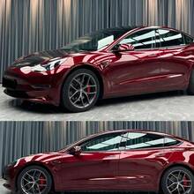 1pc Liquid Metal Dragon Blood Red PET Vinyl Car & Motorcycle Wrap, Durable Color Changing Film, High Gloss Metallic Red Color Changing PVC Car Motorcycle Wrap, Bubble Release Adhesive Sticker Wrap Film - One Size - View 10