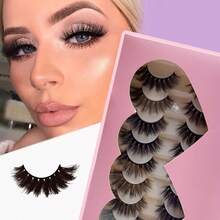 8对仿貂毛假睫毛，3D舒适假睫毛，条状假睫毛 - 黑色 - 查看 5