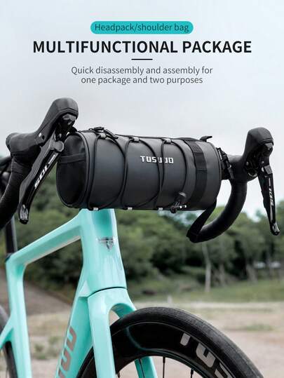  TOSUOD Bicycle Handlebar Bag, High-Quality Storage Roll Pack, Bicycle Handlebar Basket Bag, Portable Large Capacity Cycling Accessory