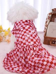 Pet Dog Dresses Easter Egg, Strawberry, Heart, Floral Designs - Red - View 1