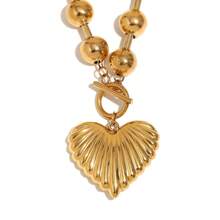 VKHK 1 Stück Vintage 18K vergoldete Edelstahl Herz Anhänger Halskette, geeignet für Frauen Alltag & Hochzeit, Geschenk