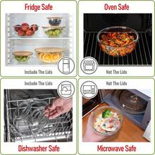 Stackable Space-Saving Set Of 5 Nesting Glass Bowls With Bamboo Lids For Prep, Storage, Baking, Mixing & Cooking, Microwave & Oven    Heat Resistant Inert Borosilicate Glass