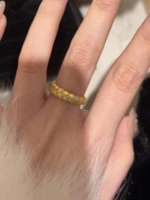 Bague créative en blé plaquée or 18 carats avec zircone, style palais français pour femmes de luxe