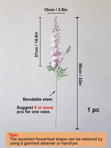 1/3/2/4/7 件人造飞燕草花 33 英寸丝绸飞燕草花仿长茎假植物插花适用于家庭、办公室、花园、婚礼、桌面花瓶装饰 - 紫丁香色 - 查看 2