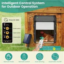 Automatic Chicken Door, Auto Chicken Door Opener With Timer & Light Sensor Aluminum Chicken Coops Door With Remote Control