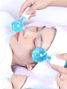 2 pièces Boule de massage en cristal transparent avec design de fleur de baguette magique pour compression chaude/froide, boule de massage énergétique, masseur facial avec paillettes, soulage l'inconfort, beauté, soins de la peau, spa, soins personnels, outils de soins de la peau, soins du visage, fournitures d'esthéticienne, massage, outil de massage du visage, rouleau de glace, rouleau de glace pour le visage