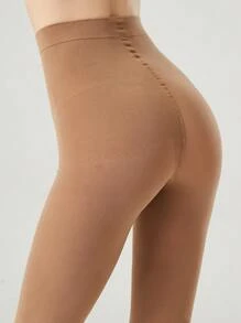 1 Pair Women 120D Sexy Black Tights, Sheer Stockings,Brown Fashionable And Simple Pantyhose Leggings