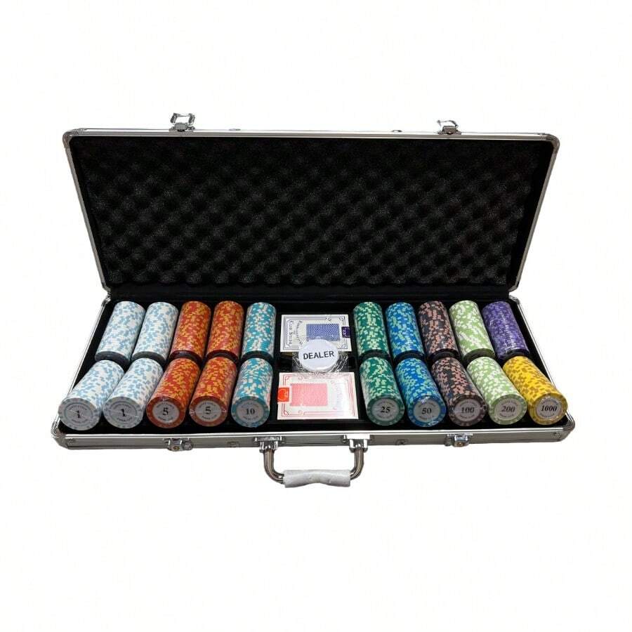 500ct. Monte Carlo Poker Club 14g Clay Chip Set W Case - như hình ảnh - Xem 1