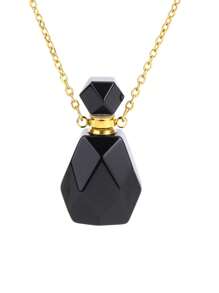 1PC Luxury Perfume Bottle Crystal Necklace For Women Natural Stone Faceted Bottle Pendant Healing Diffuser Pendant Jewelry Gift H672