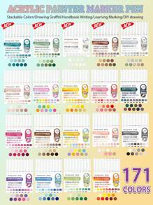 Languo 9 Colors Set Acrylic Marker Pens, Soft Tip Large Capacity Ink, Evenly Colored, Odorless, Opaque, Suitable For Stone, Glass, Ceramic, Easter Eggs, Metal, Wood And More - Perfect For Art, Craft And DIY Projects Back To School