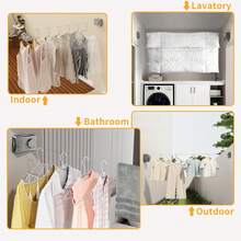 Ausziehbare Wäscheleine, Innen- & Außen-Trockenseil ohne Durchhängen, Schwerlast-Ausziehbare Wäscheleine, Wandmontiertes Edelstahl Material