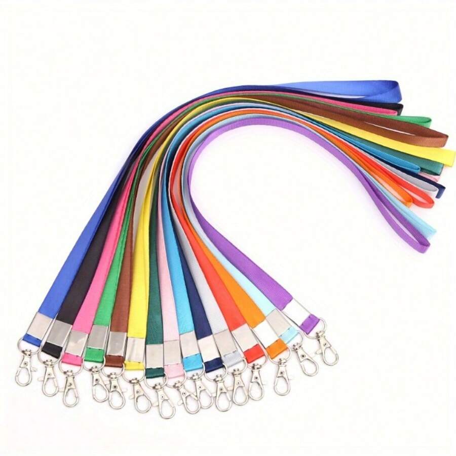 10pcs/20pcs/50pcs Colorful Metal Lanyards With Clips, Durable Neck Straps Suitable For Teachers, Students, Men And Women - Also Applicable For Cruise, Wallet, Phone, USB, Keychain - ID Badge Holder Accessories, Event Lanyards | Vibrant Color Lanyards | Metal Material, Phone Straps, Random Colors, School Supplies, Back To School Season - Multicolor - View 1