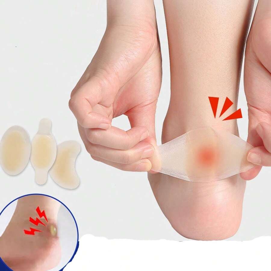 2pcs High Heels Foot Protector, Anti Friction And Cushioning Heel Grip And Toe Pad, Breathable PU Shoes, Foot Patches With Invisible Tape, Ankle Anti Bubble Tape Suitable For Outdoor, Sports, Travel, Home, Office, School, Women's High Heels, Women's High Heels And Men's Sports Shoes, Shoes For Summer