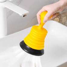 1 件全新厨房水槽排水疏通工具，便携式马桶和地漏疏通器 - 黃色 - 查看 1