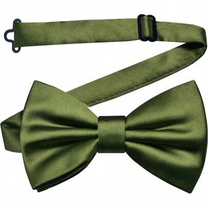 Solid Color Pre-Tied Bow Tie Quality Adjustable Bowtie Men Party Wedding