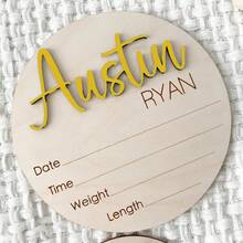 1 pieza Tablero de aviso de nacimiento para hospital, etiqueta de identificación de hospital, tablero de aviso de estado de nacimiento, etiqueta de madera para recién nacidos, etiqueta de identificación