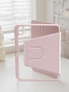 亚克力旋转保护壳 兼容 iPad 第 10 代、iPad (A16) 11 英寸第 11 代 2025、防弯曲平板电脑保护壳 兼容 iPad Air4/5 10.9 英寸、iPad Pro 11 英寸、iPad 7/8/9 代 10.2 英寸 360 度旋转亚克力透明外壳，可水平和垂直旋转并兼容，内置笔槽，防弯曲防摔 - 粉色 - 查看 1