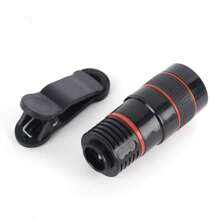 1pc Telephoto Cell Phone Camera Lens 12X Telescopic Lens, Universal Clip On Telescopic Focusing Cell Phone Camera Lens For Mobile Phone Tablet, Cell Phone Fisheye Lens Eye Cup Features: 1. Made Of High Quality Materials, Magnification 12X. 2. Clear Lens Group, High Penetration And Wear Resistance, Multi-Layer Coating Technology