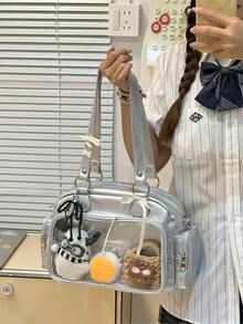 日系原宿风Ltabag大容量可爱保龄球包徽章元素女学生多功能手提包斜挎包背包