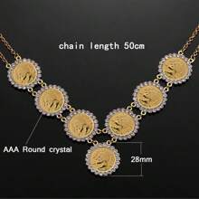 Wholesale Crystal Round Turkish Female Portrait Dubai Muslim Middle Eastern Charm Bracelet, Bangle, Necklace, Ideal Wedding Gift