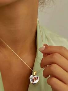 1 件定制照片项链 - 18K 镀金不锈钢波西米亚风格，单面/双面彩色个性化女性礼物，适合母亲节、生日、圣诞节、纪念珠宝、休闲装扮和收藏，高品质心形吊坠项链，风格优雅，适合派对和宴会，最佳母亲节礼物、情人节礼物、父亲节礼物、生日礼物、四季皆宜