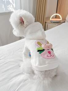 1 件可爱兔子图案宠物服装，适合小型犬，舒适休闲运动衫，适合小狗和小猫