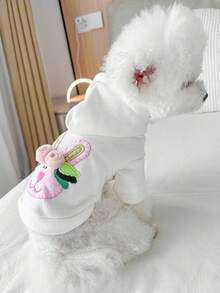 1 件可爱兔子图案宠物服装，适合小型犬，舒适休闲运动衫，适合小狗和小猫