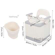 NetHong Adjustable Commode Chair Seat Portable Bedside Toilet Mobility Aid With Armrests - 白色 - 查看 10
