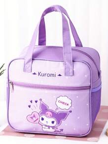 Sanrio 1 PC Sanrio Kuromi, HelloKitty Lunch Box Bag, Insulated Lunch Bag, Large-Capacity Lunch Box Bag, Storage Bag, Cartoon Theme Design Handbag, Suitable For Students, Offices, Outdoor Picnics, Various Uses, Non-Food Contact