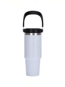 1 件 20/30 盎司不锈钢玻璃杯，带盖和手柄 - 双层隔热，可保温/保冷咖啡杯，防漏，真空隔热，户外容量大