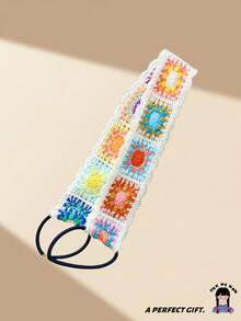 1 Stück Damen Mode vielseitig breites elastisches Stirnband, handgefertigte farbenfrohe gestrickte Sonnenblume, passend für Bohème, Land und Urlaubsstile. Es ist das perfekte Accessoire für Ausgehen, Strandfotos, Straßenfotografie und Styling. Stirnband Turban Stirnband Schweißband