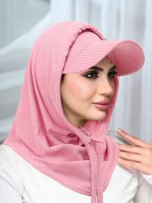 2pcs Sun Protection Face Mask Hat Combo, Unisex Breathable Neck Gaiter - Windproof, Elastic Solid Color Balaclava Suitable For Outdoor Riding And Casual Wear, Perfect For Beach Vacation Activities