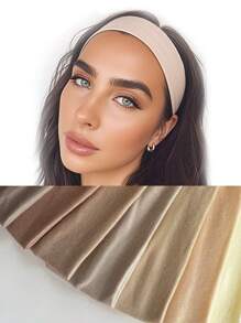 1 Stück hellbraunes einfarbiges Sport-Yoga-Stirnband, schweißabsorbierendes elastisches Haarband für Männer & Frauen, Laufen, Fitness Turban Stirnband Schweißband