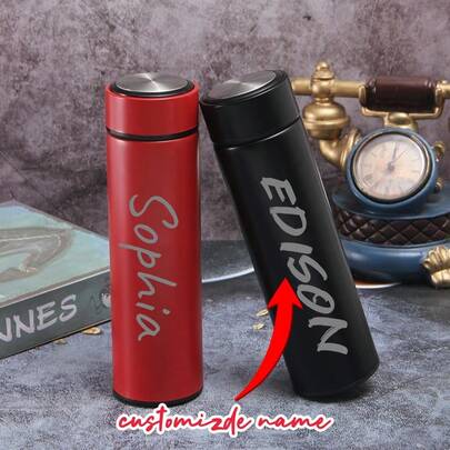 Simple Vacuum Insulated Cup, Stainless Steel Double-Layer Business Straight Cup, Portable Creative Gift, Customized Water Cup, 1pc