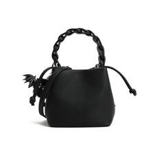 レディースバッグ 2025 新しいハイエンドの女性のショルダーハンドヘルドクロスボディバッグ - ブラック - チェックする 7