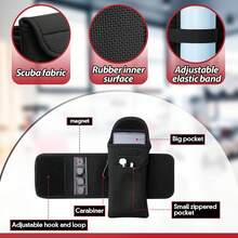 Bolsa de gimnasio magnética Yungyan, funda de botella magnética, sostenedor de botella, accesorios de gimnasio, funda de botella con bolsillo para teléfonos celulares, tarjetas, auriculares, billetera y almacenamiento - Negro - Ver 11