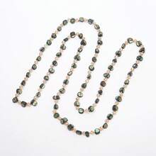 Bohemian Beach Style Colorful Shell Beaded Long Necklace For Women - Dark Green - View 3