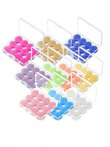 12pcs/6pcs/2pcs Silicone Ear Plugs, Noise-Proof, Waterproof For Swimming & Shower, Reusable