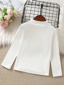 3 件套年轻女孩高领汗衫，休闲春秋季弹性长袖 T 恤