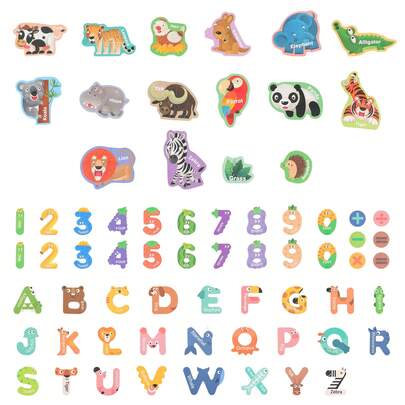 Early Kids Education Magnetic Sticker Set Animals Alphanumeric Fridge Stickers