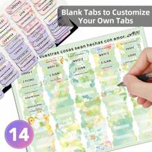 80pcs Spanish Bible Tabs-Soul Nourishing Book Summaries-Peel-And-Stick Laminated Bible Tabs Large Print,Bible Book Name+Bible Inspirational Book Summary Phrase,Books Of The Bible Tabs For Study Bible. School Supplies,Back To School
