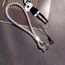 1pc Rhinestone Mobile Phone Lanyard, Short Fashion Hanging Chain Wrist Strap Accessory With Glowing Crystals For Women - Multicolor - View 10