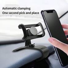 360-Degree Adjustable Universal Car Phone Mount Crade Dashboard Holder Compact And Easy-To-Insta, Rotates Vertically And Horizontall
