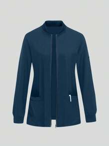 Women's Long Sleeve Surgery Room Outer Wear With Pockets, Scrubs Nurse Scrubs Workwear, Dentist Healthcare Pet Hospital Laboratory Clinician Jacket, Staff Scrub Uniform